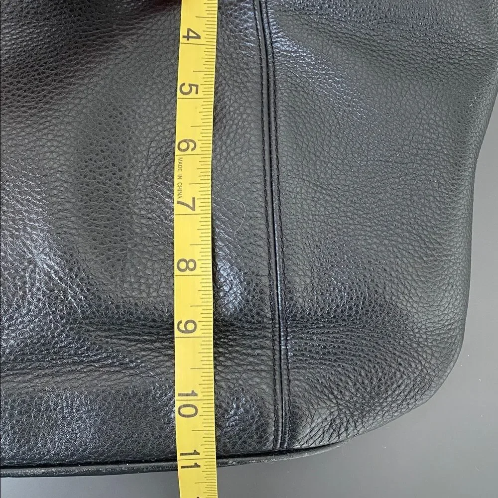 Michael Kors Black Pebbled Leather Tote Bag Large Roomy Travel Work Shopping